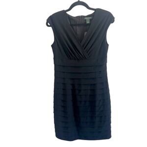 NWT Ralph Lauren Size 6 MRSP $130 Black Bodycon Dress Stretch